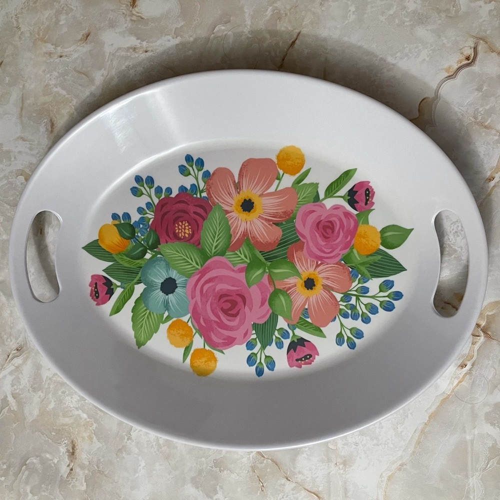 Celebrate it flower platter.